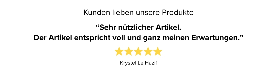 Kundenbewertung: Krystel Le Hazif vergibt fünf Sterne, Zitat: Sehr nützlicher Artikel. Der Artikel entspricht voll und ganz meinen Erwartungen