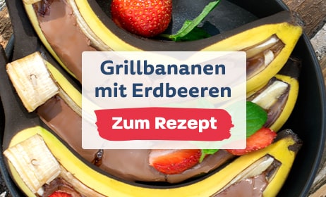 Rezept für Grillbananen mit Erdbeeren