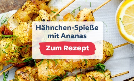 Rezept für Hähnchen-Spieße mit Ananas