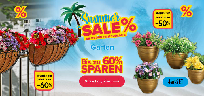 Sparen Sie bis zu 40% auf Gartenartikel