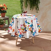 Runde Tischdecke Happy Easter – Elastischer Rand, Kaninchen & Blumen-Muster Für Innen & Außen