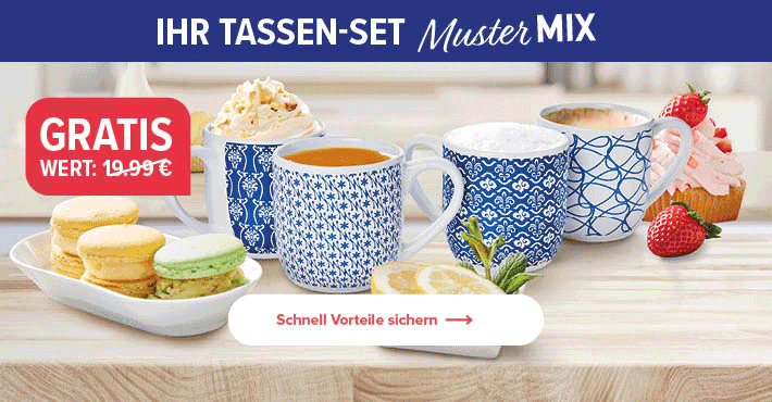 Gratis für Sie: Ihr Tassen-Set "Mustermix"