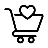 Icon Einkaufswagen mit Herz